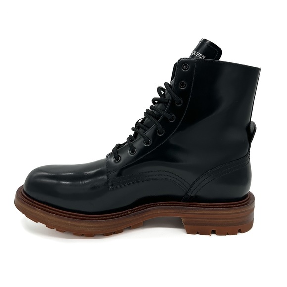 ALEXANDER MCQUEEN patent-leather lace up boots - Picture 3 of 6